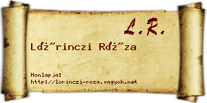 Lőrinczi Róza névjegykártya